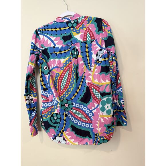 J Crew Classic Boy Fit Shirt in Ratti Kaleidoscope Print Size 4 2250 - Picture 7 of 9
